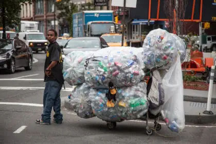collecting cans and bottles in new york