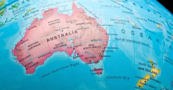australia and new zealand map